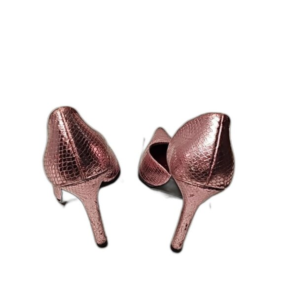 Heels by Aldo Snake Skin Style Leather Pointed Toe Pink Chromatic Size 39=8.5 US - Picture 7 of 11